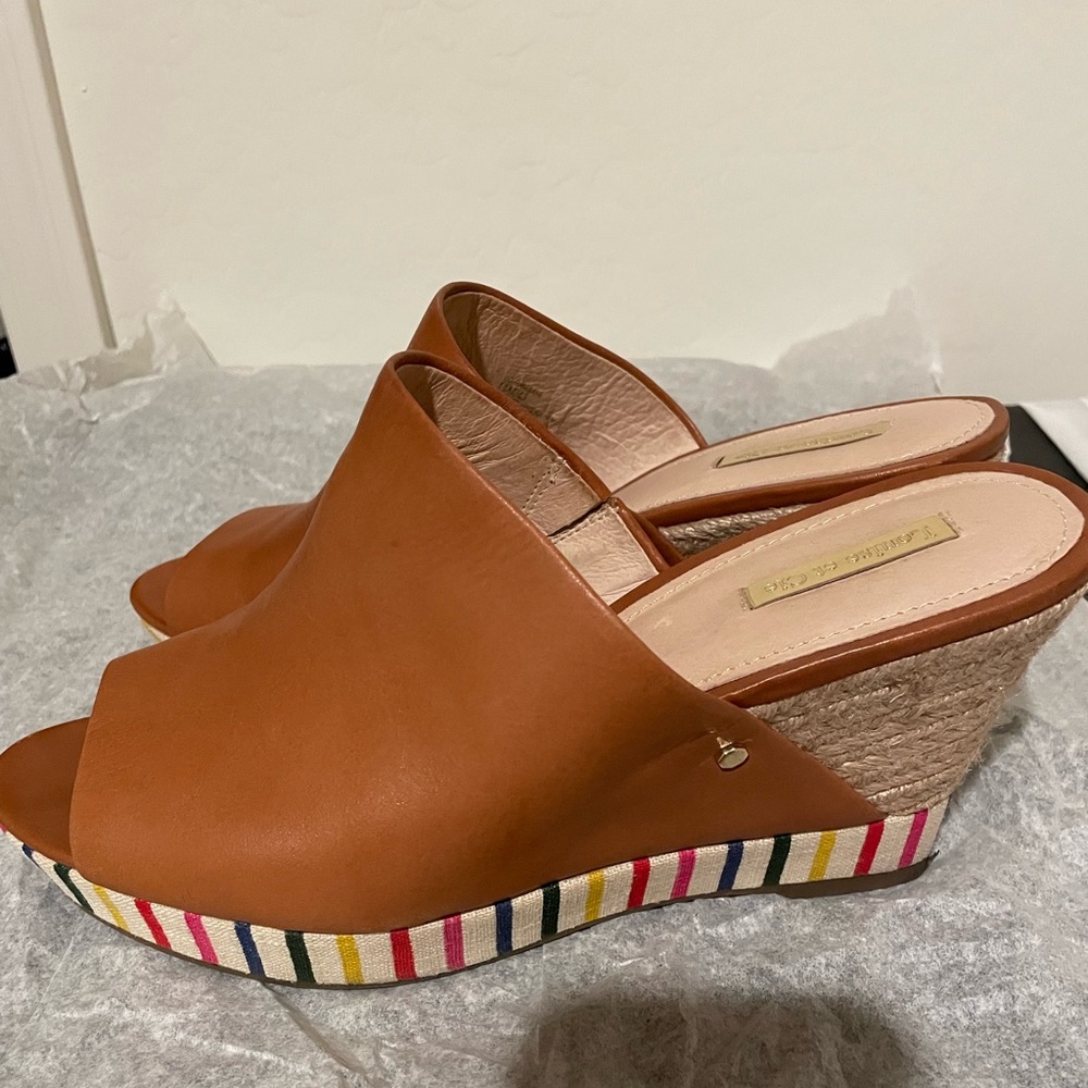 Louise ‘et Cie Lo-ramsaye Hazelnut rainbow wedge shoes size 11